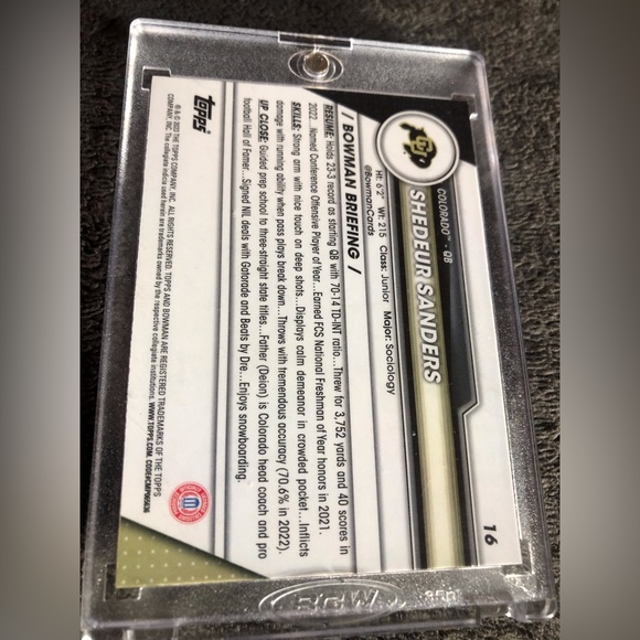 SHEDEUR SANDERS - 2023 Bowman Chrome University 1st Rookie - COLORADO RC - Picture 2 of 2